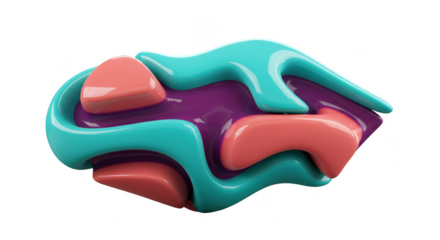 3D Abstract Illustration Background Transparent Shape Render Design