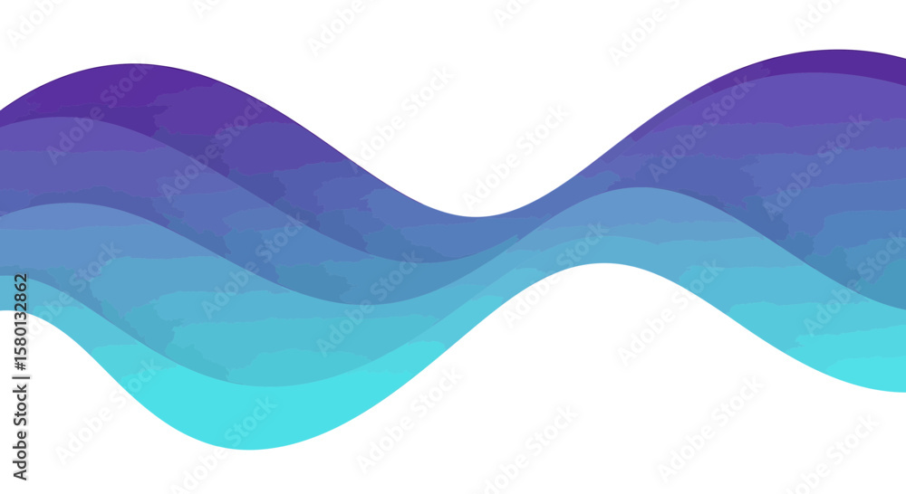 Wall mural abstract stacked gradient wave layers with line texture