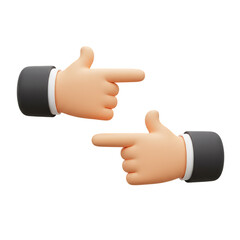3d Cartoon Hands Pointing Business Direction Isolated Transparent PNG