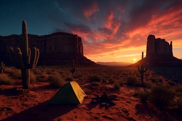 Desert Sunset Adventure: Unique Summer Camping Experience