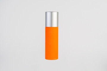 Skin care or sunscreen cosmetic on white background.