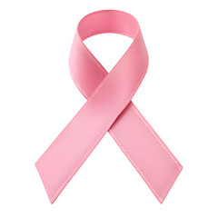 Pink ribbon symbol for breast cancer awareness isolated on transparent background