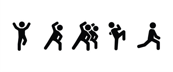 Flat icon set of fitness gymnastics, Aerobics icon, Athletic Gym, Gymnasium, Fitness, Exercise, Training, Workout in transparent background.