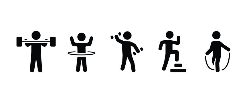 Flat icon of Cardio exercises and fitness training, Athletic Gym, Gymnasium, Fitness, Exercise, Training, Workout in transparent background.