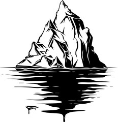 Hand-Drawn Ice Vector Illustration in Black and White Style