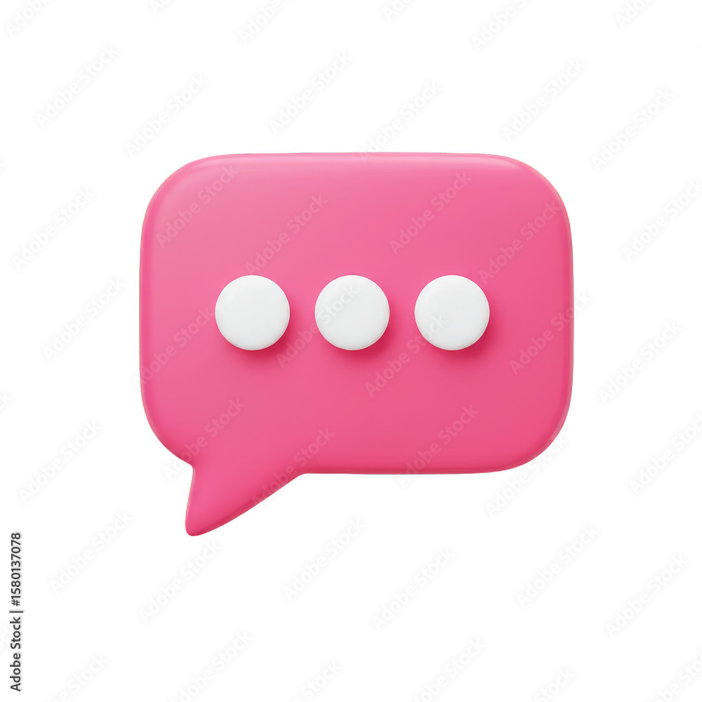 Poster 3d message bubble pink communication chat dialog conversation