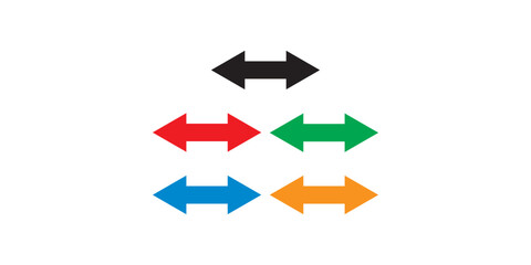 Dual sided arrow vector, icon, silhouette design. Semicircular thin, long double ended arrow vector design for website, app and logo design. Vector illustration of duel side arrow eps 10. 
