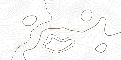 Stylized topographic contour height in lines and contours. The concept of conventional geography and route of the area. Wide size canvas. Black background. Vector illustration.