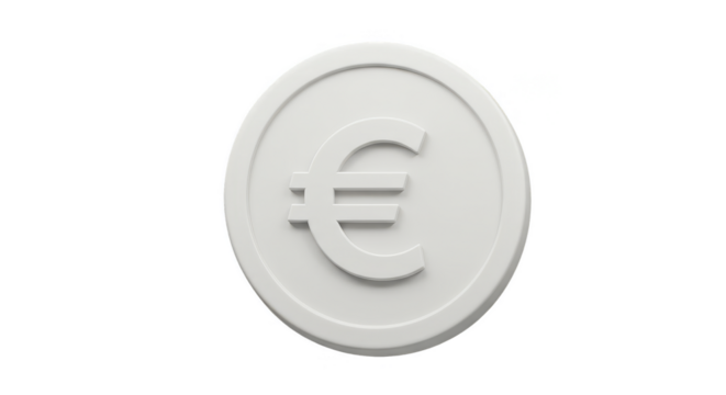 3d Euro Coin Currency Symbol Finance Wealth Transparent Background