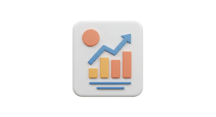 3D Illustration Financial Growth Chart Business Success Transparent Background
