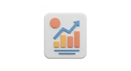 3D Illustration Financial Growth Chart Business Success Transparent Background