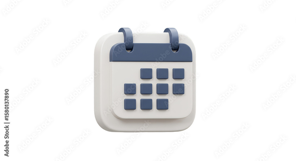 Poster 3d render calendar date event schedule month day transparent background