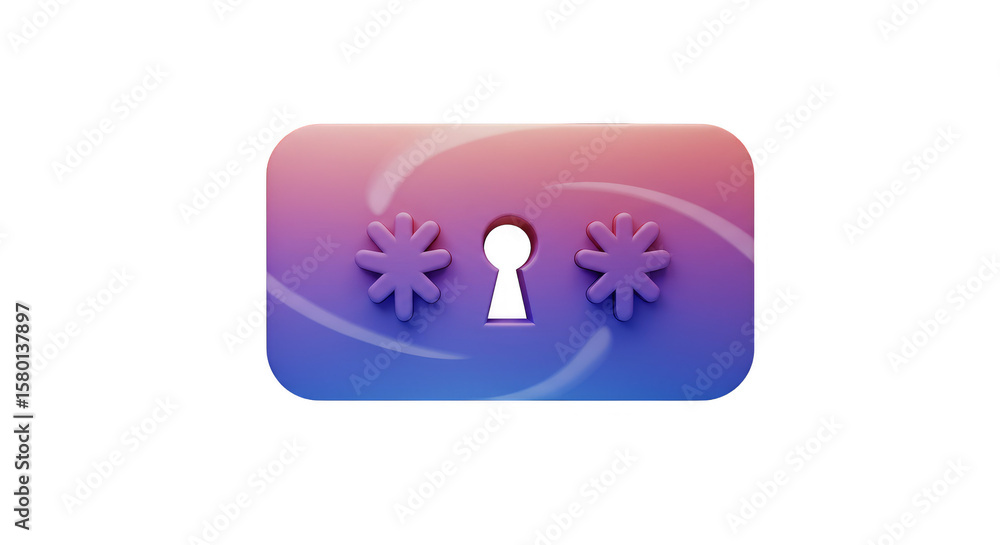 Poster 3d password key illustration secure access data transparent