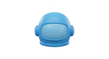 3D Render Blue Astronaut Helmet Protective Space Gear Isolated