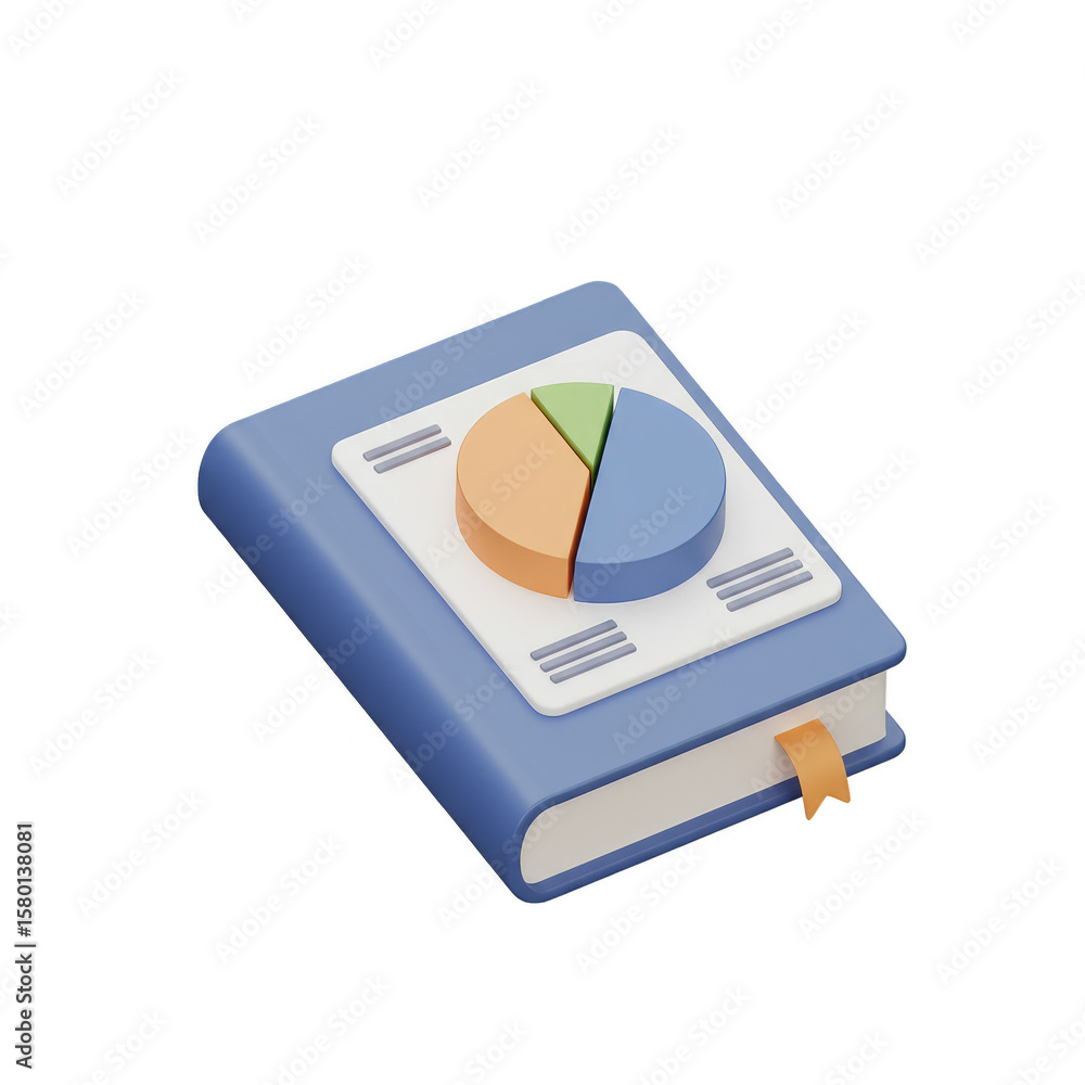 Poster 3d pie chart on book report data statistic diagram transparent png