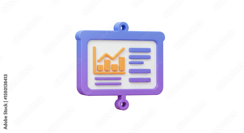 Poster 3d presentation board data chart graph business report transparent