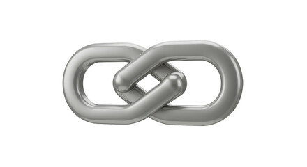 Obraz premium 3D Render Metal Link Chain Connection Silver Isolated Background
