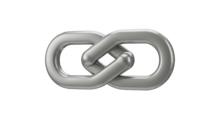 3D Render Metal Link Chain Connection Silver Isolated Background