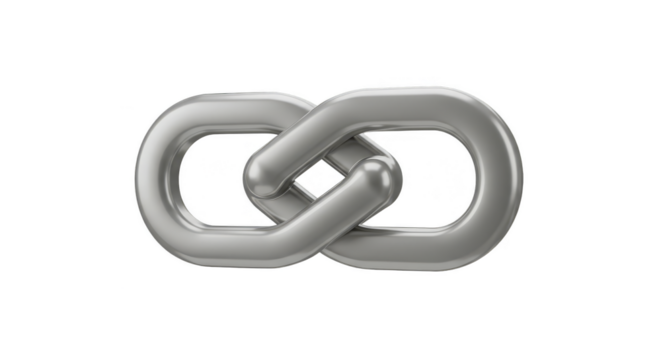 3D Render Metal Link Chain Connection Silver Isolated Background