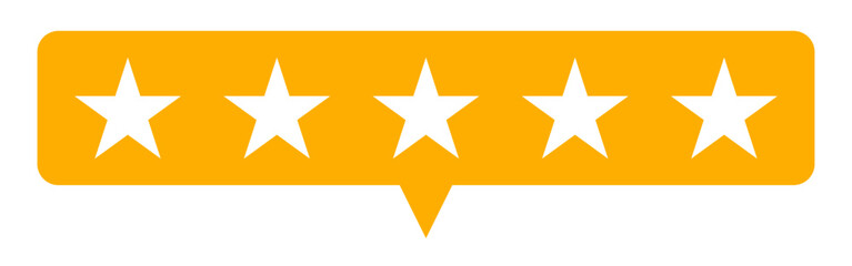 Obraz premium 五つ星 吹き出し 黄色 シンプル ベクター