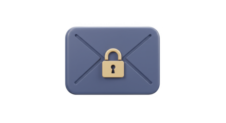 3d Icon of Locked Email for Security Online Internet Message Safe