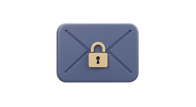 3d Icon of Locked Email for Security Online Internet Message Safe