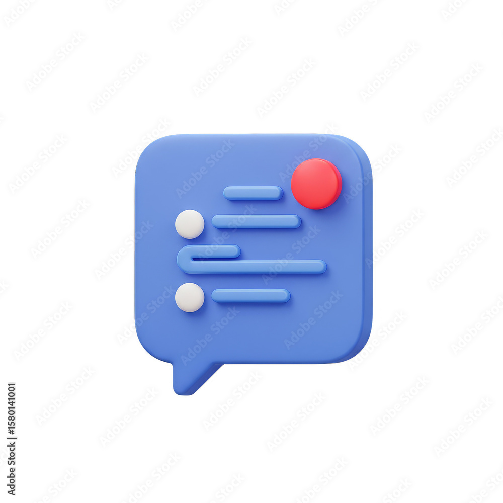 Aufkleber 3d render message notification unread chat bubble icon