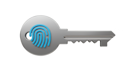 3d Key Fingerprint Illustration Security Identification Access Privacy