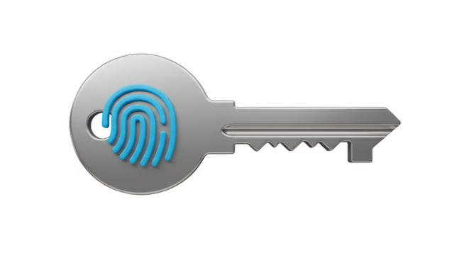 3d Key Fingerprint Illustration Security Identification Access Privacy
