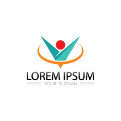 Diversity Inclusion People Icon Logo Design for Modern Global Team Organization