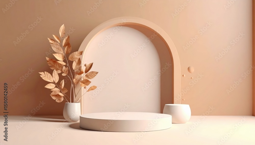 Poster artistic display setup with minimalist elements modern interior still life soft color palette aesthe