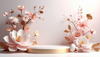 Elegant floral arrangement display studio setting decorative art soft lighting close-up view aesthetic concept for home decor