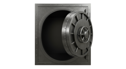 3D Isolated Open Steel Safe Door for Bank Security Protection