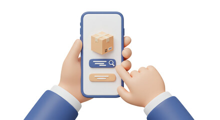 3D Phone Delivery Box Package Hand Shipping Mobile Order Online