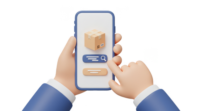 3D Phone Delivery Box Package Hand Shipping Mobile Order Online