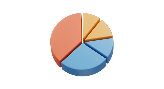 3d Pie Chart Data Analysis Diagram Business Success Transparent Background