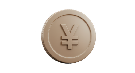 3D Rendered Golden Yen Coin Money Currency Finance Investment