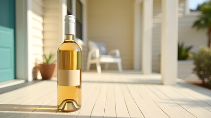 White Wine Bottle on Terrace