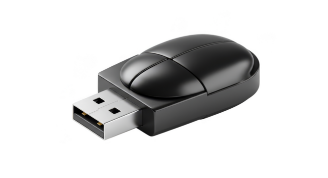 3D Rendering Black Wireless Usb Device Electronic Connectivity