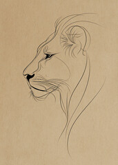 sketch of a lion