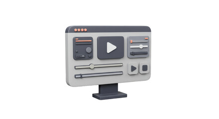 3D Rendering Interface Computer Display Technology Modern Design