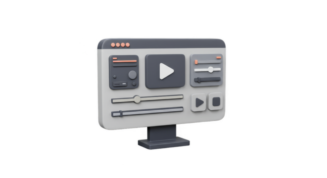 3D Rendering Interface Computer Display Technology Modern Design