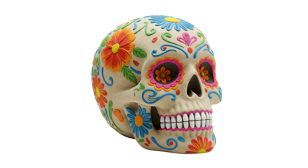 3D Rendered Calavera Ornate Sugar Skull Decoration for Day of the Dead