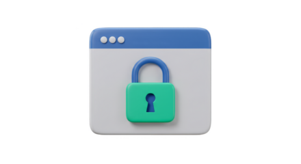 3d Rendering of a Padlock Symbolizing Web Security and Protection