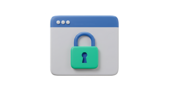 3d Rendering of a Padlock Symbolizing Web Security and Protection