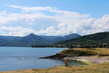 lake and mountains