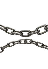Obraz premium Illustration Detailed Metal Chains Links Strong Connection Isolated Background