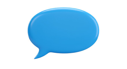 3D Render of Blue Speech Bubble Communication Chat Icon