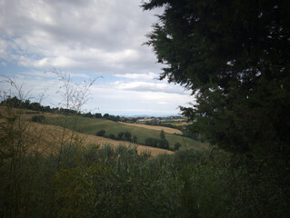 Panorama da Trecastelli nelle Marche in Italia