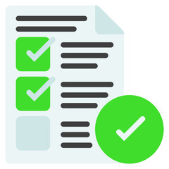 Checklist Icon in Flat Color Style Suitable for Web, Apps, Presentation, or Printable Meanings	
